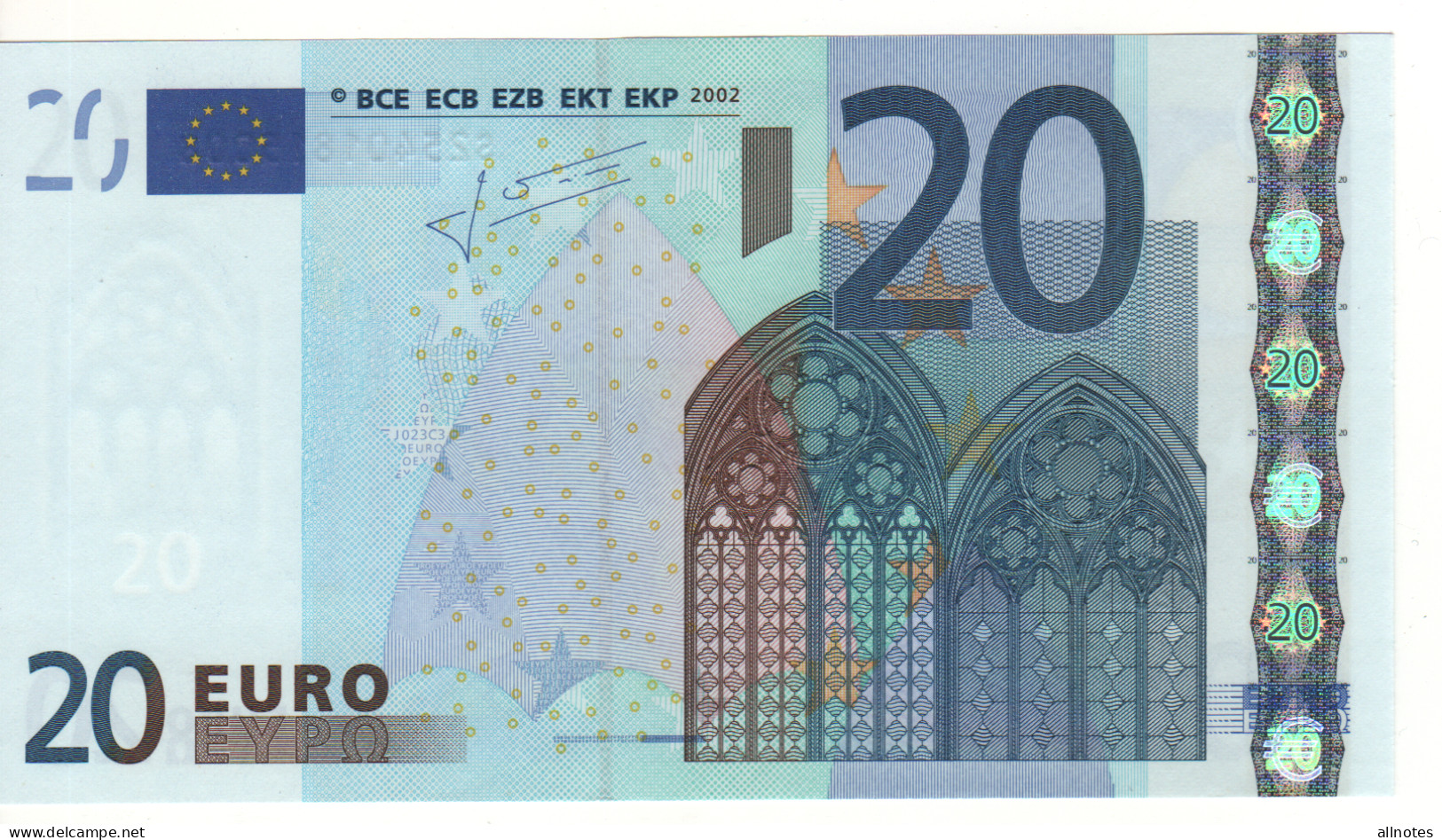 20 EURO  "S" Italia    Firma Trichet     J 023 C3   /  FDS - UNC - 20 Euro