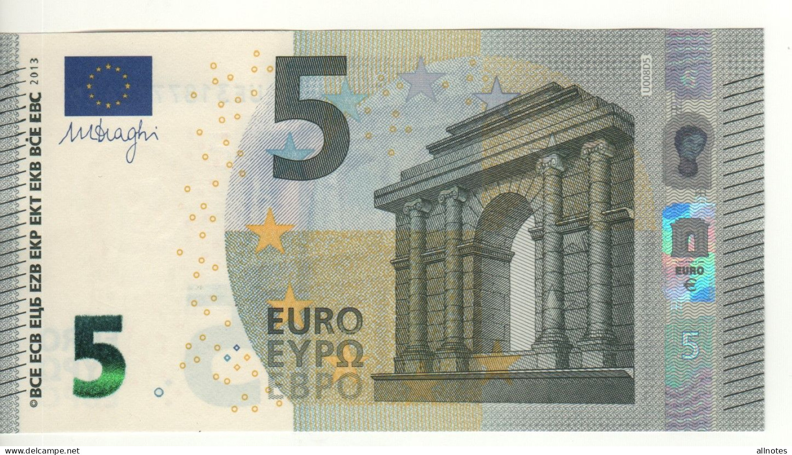 5 EURO  "France"    DRAGHI   U 008 D5   UE3187732427 /  FDS - UNC - 5 Euro