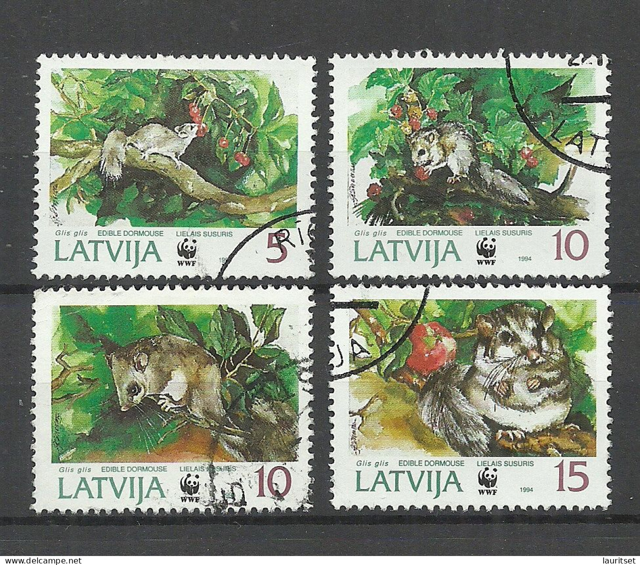 LETTLAND Latvia 1994 W.W.F. Michel 378 - 381 O - Usados