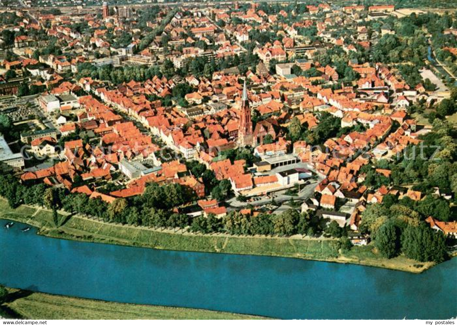 73734478 Nienburg Weser Blick Auf Stadtzentrum Und Weser Nienburg Weser - Nienburg