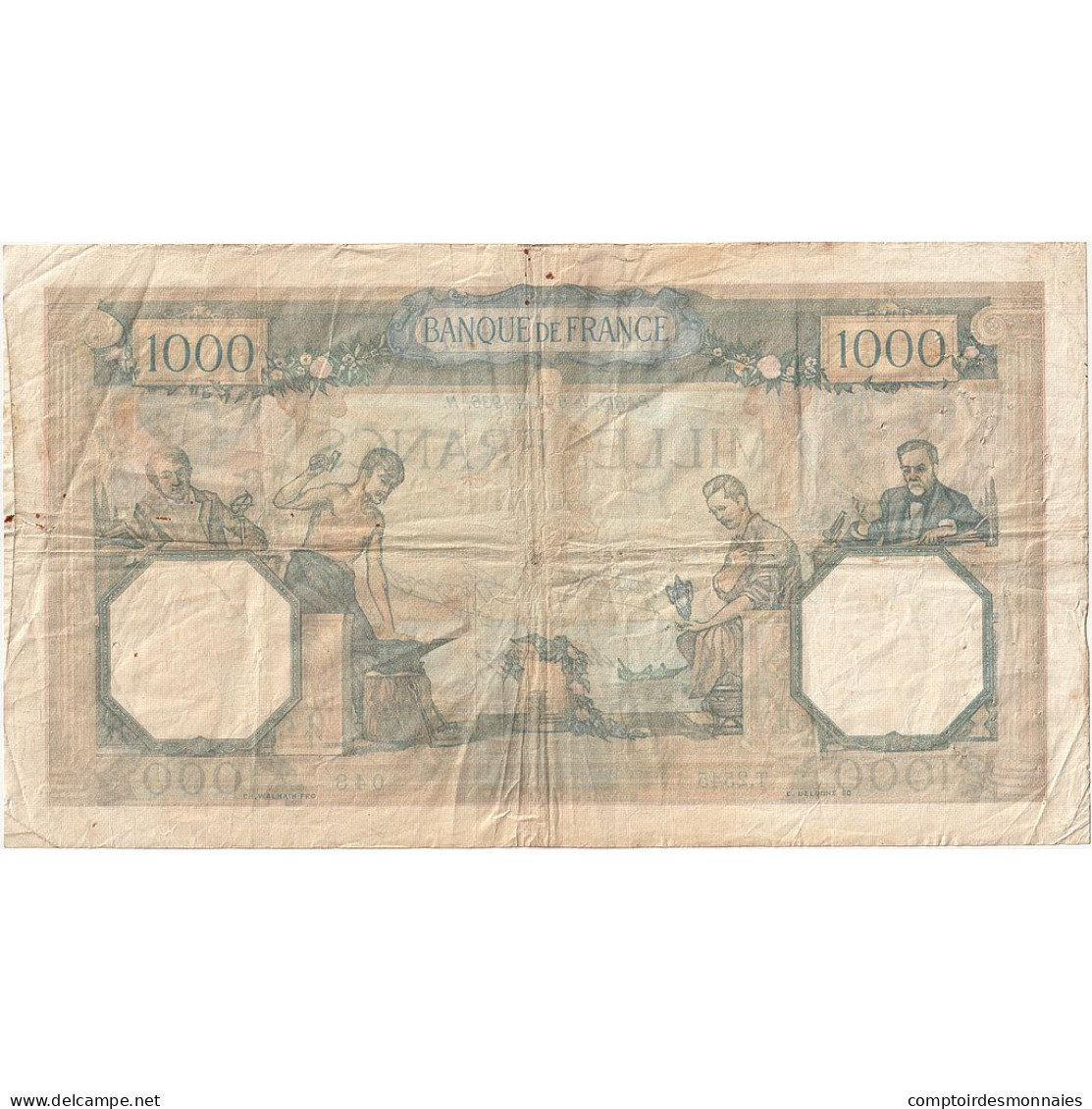 France, 1000 Francs, Cérès Et Mercure, 1936, T.2545, TTB, Fayette:37.9, KM:79c - 1 000 F 1927-1940 ''Cérès Et Mercure''