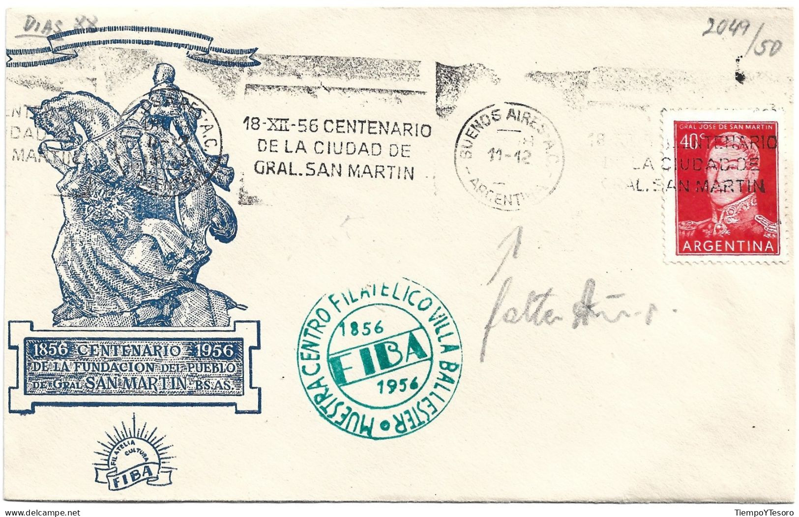 Correspondence - Argentina, Foundation Centenary, 1956, N°608 - Neufs