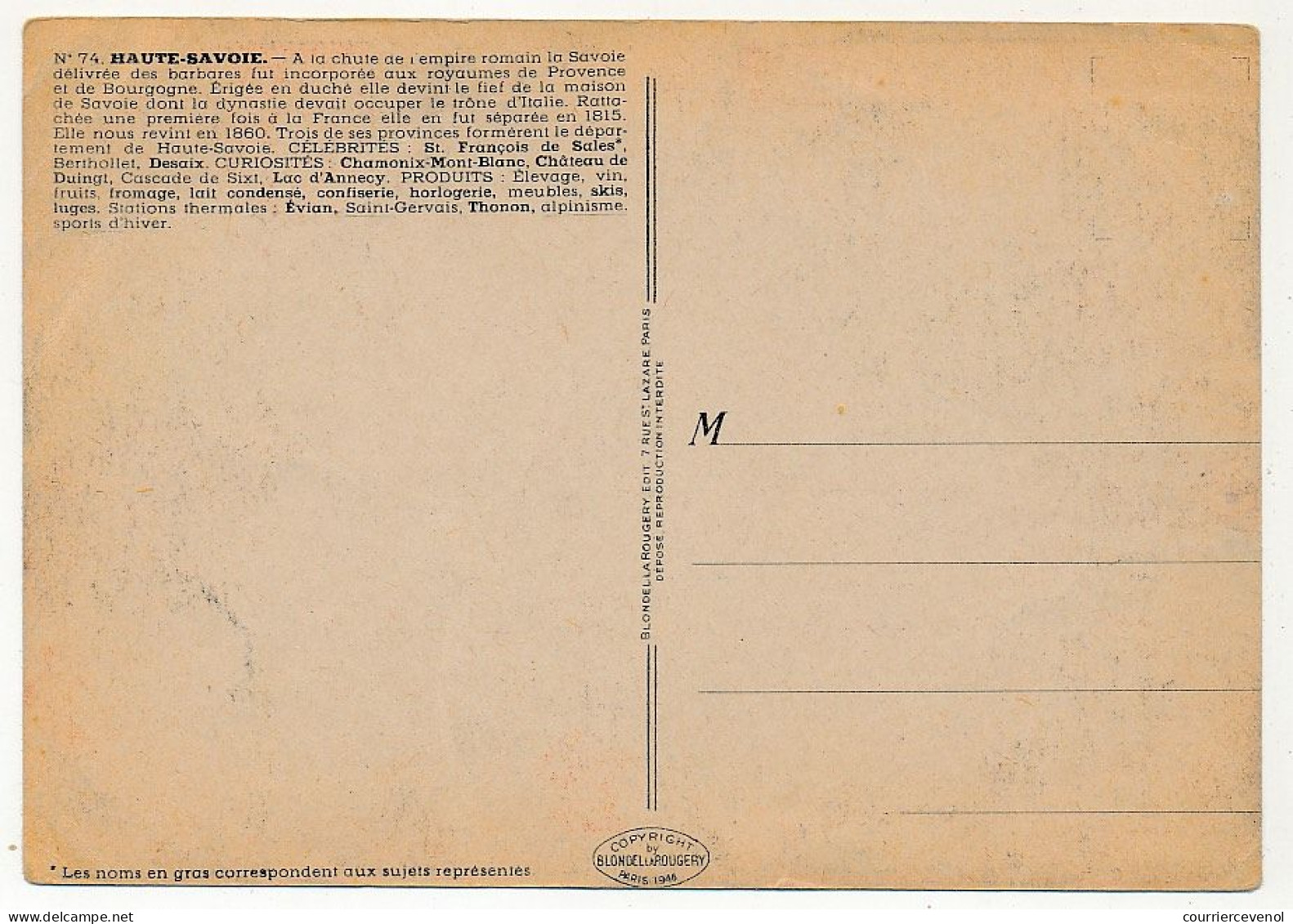 CPSM - HAUTE-SAVOIE  - Carte Du Département De Haute-Savoie - Blondel La Rougery édit. - 1945 - Autres & Non Classés