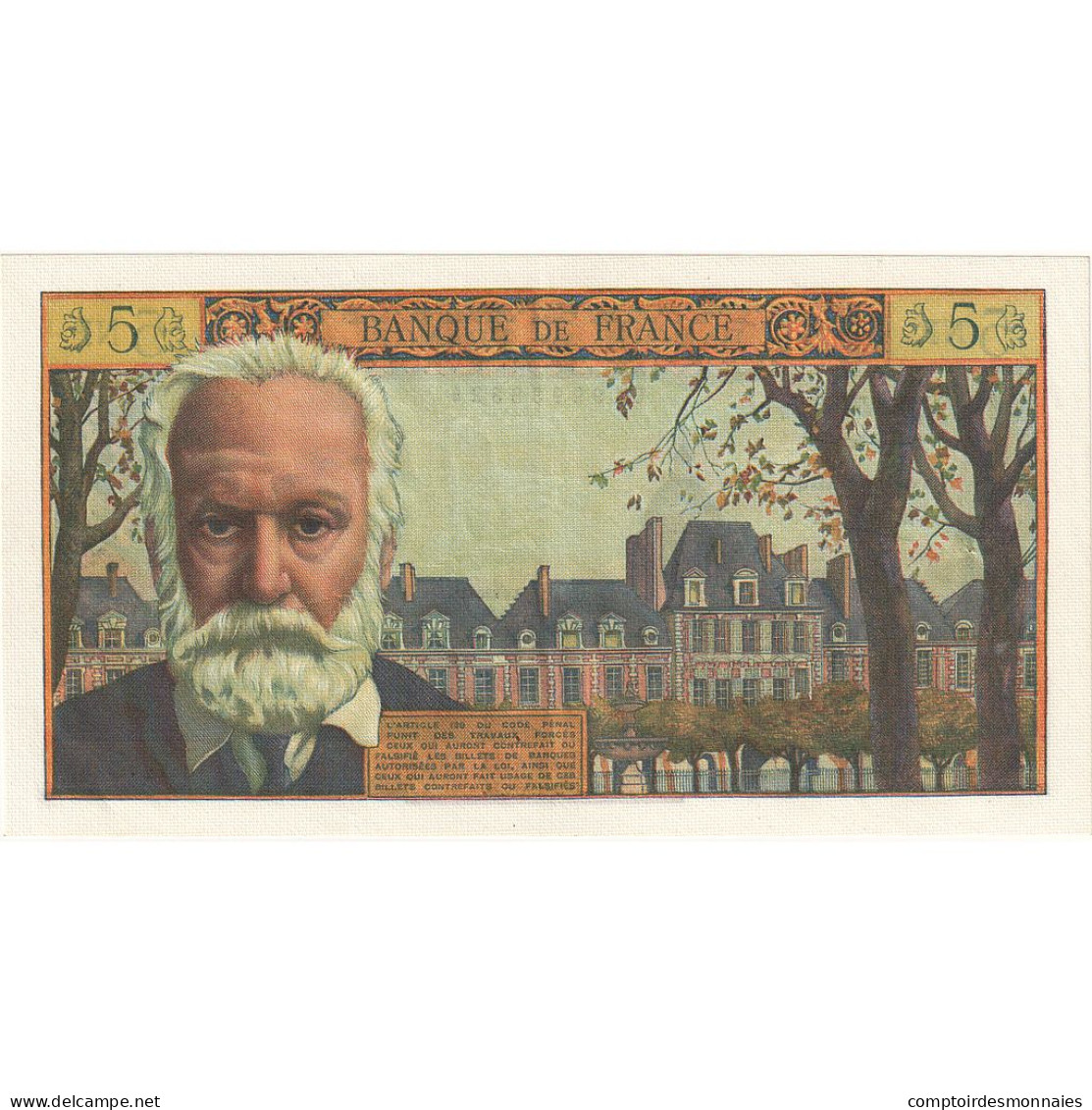 France, 5 Nouveaux Francs, Victor Hugo, 1962, W.80, NEUF, Fayette:56.11, KM:141a - 5 NF 1959-1965 ''Victor Hugo''