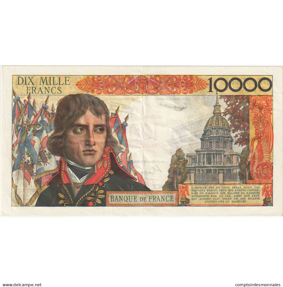 France, 100 Nouveaux Francs On 10,000 Francs, 1955-1959 Overprinted With - 1955-1959 Overprinted With ''Nouveaux Francs''