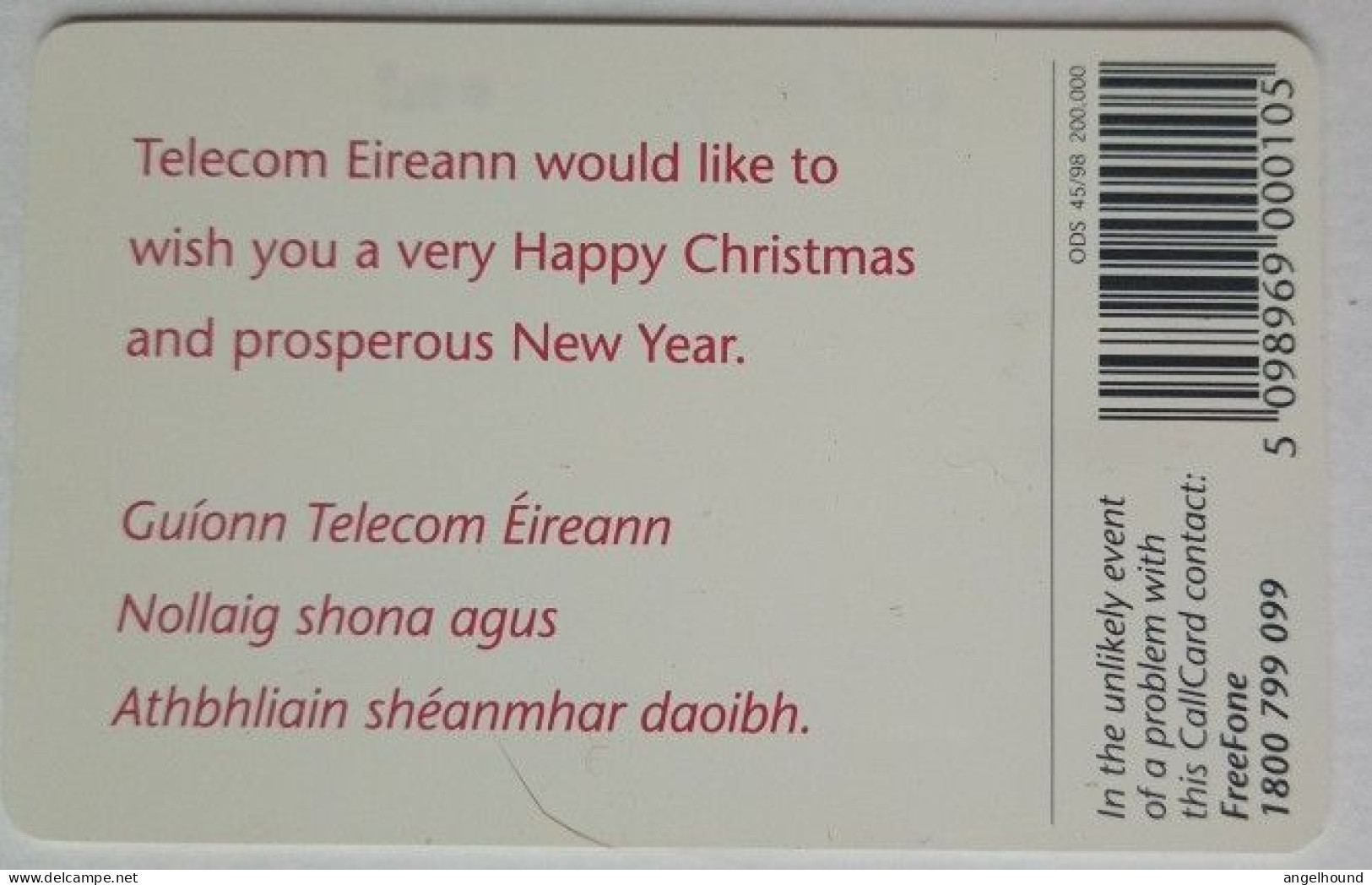 Ireland 10 Units Chip Card - Christmas '98 General ( Santa Claus ) - Irland