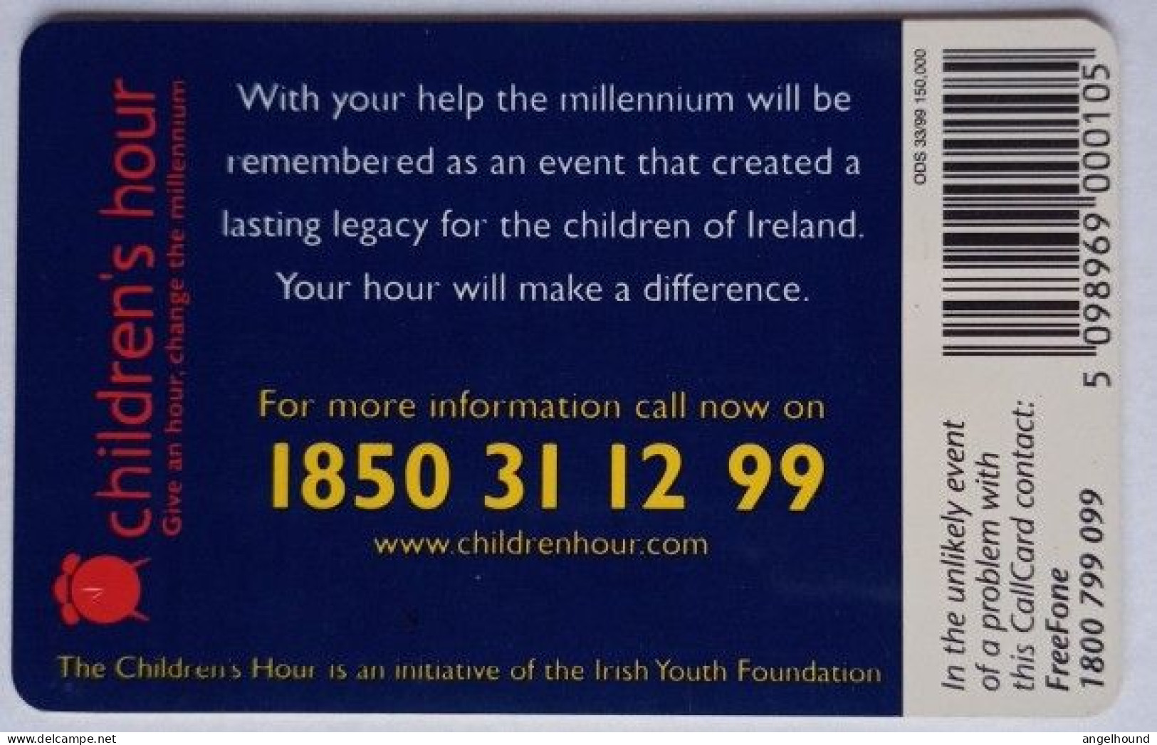 Ireland 10 Units Chip Card -  Children's Hour - Irlanda