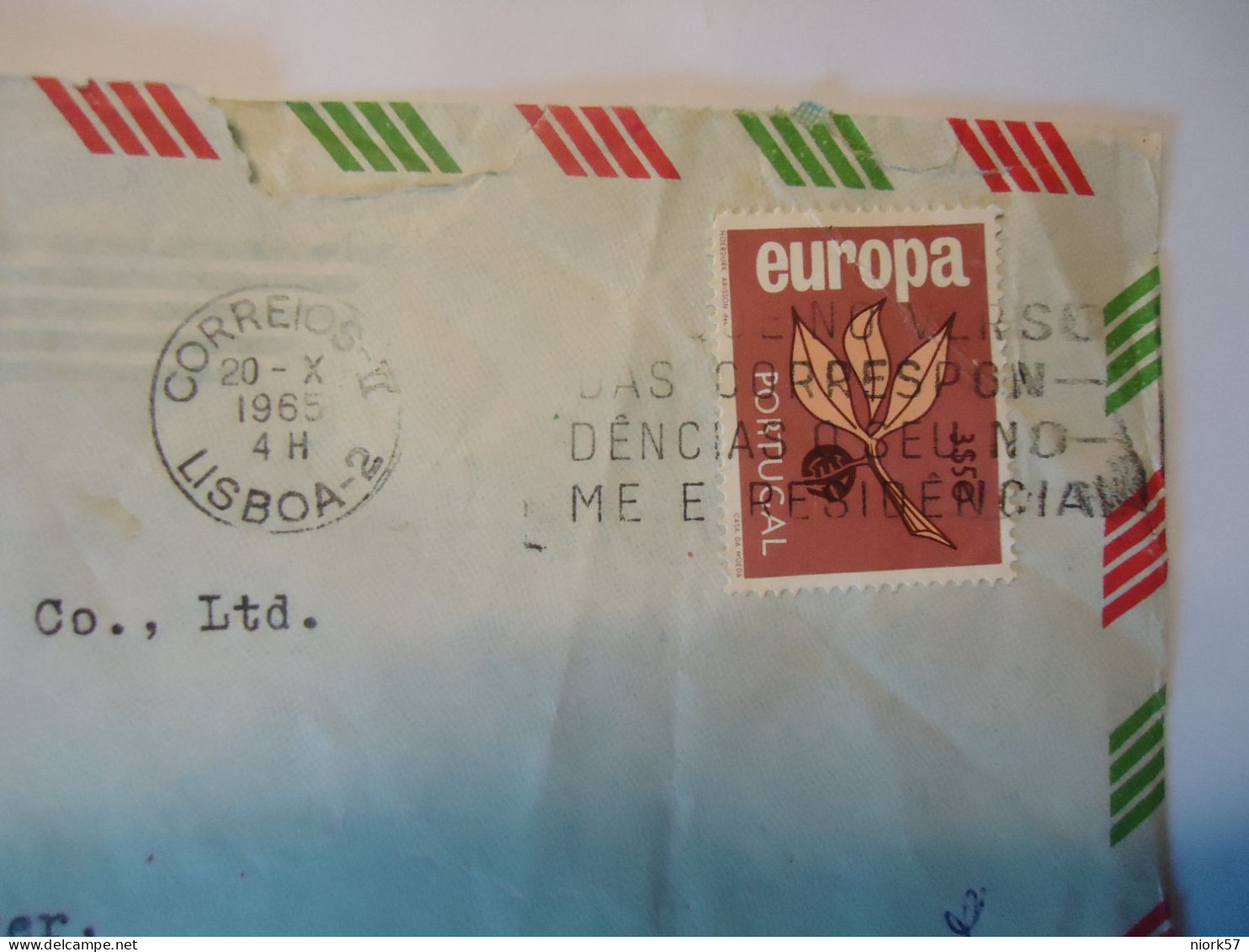 PORTUGAL   COVER   1965  STAMPS EUROPA - 1965