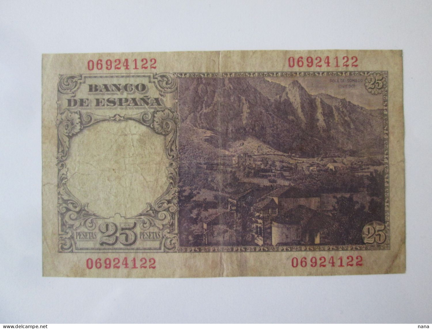 Spain 25 Pesetas 1946 Banknote See Pictures - 25 Pesetas