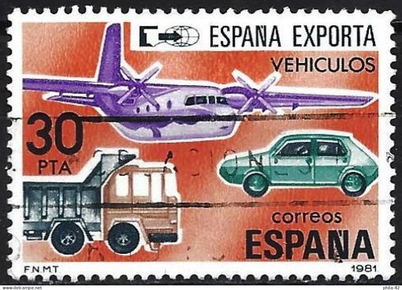 Spain 1981 - Mi 2511 - YT 2256 ( Export : Planes, Trucks And Cars ) - Gebraucht