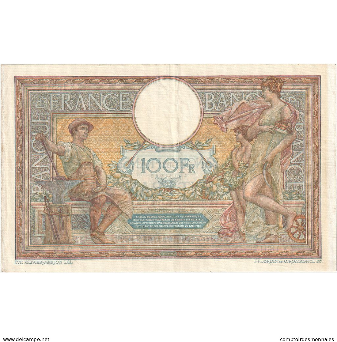 France, 100 Francs, Luc Olivier Merson, 1913, X.1831, SUP+, Fayette:23.05 - 100 F 1908-1939 ''Luc Olivier Merson''