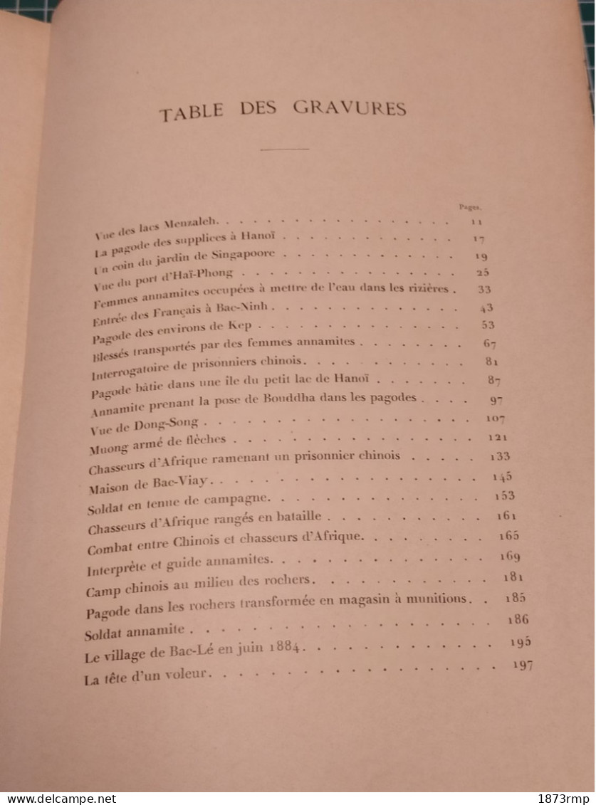 LA VIE MILITAIRE AU TONKIN PAR LE CAPITAINE LECOMTE 1893 - Francese