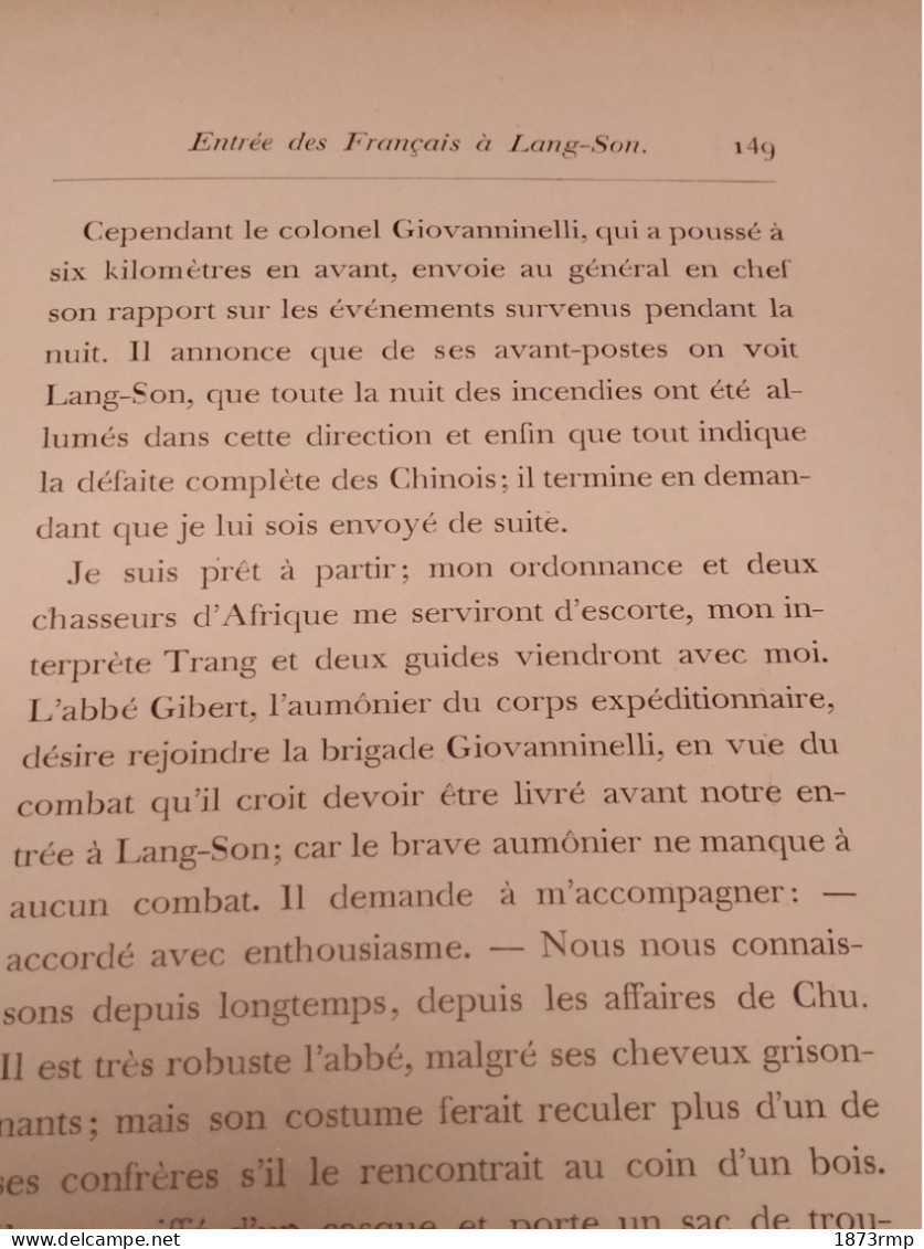 LA VIE MILITAIRE AU TONKIN PAR LE CAPITAINE LECOMTE 1893