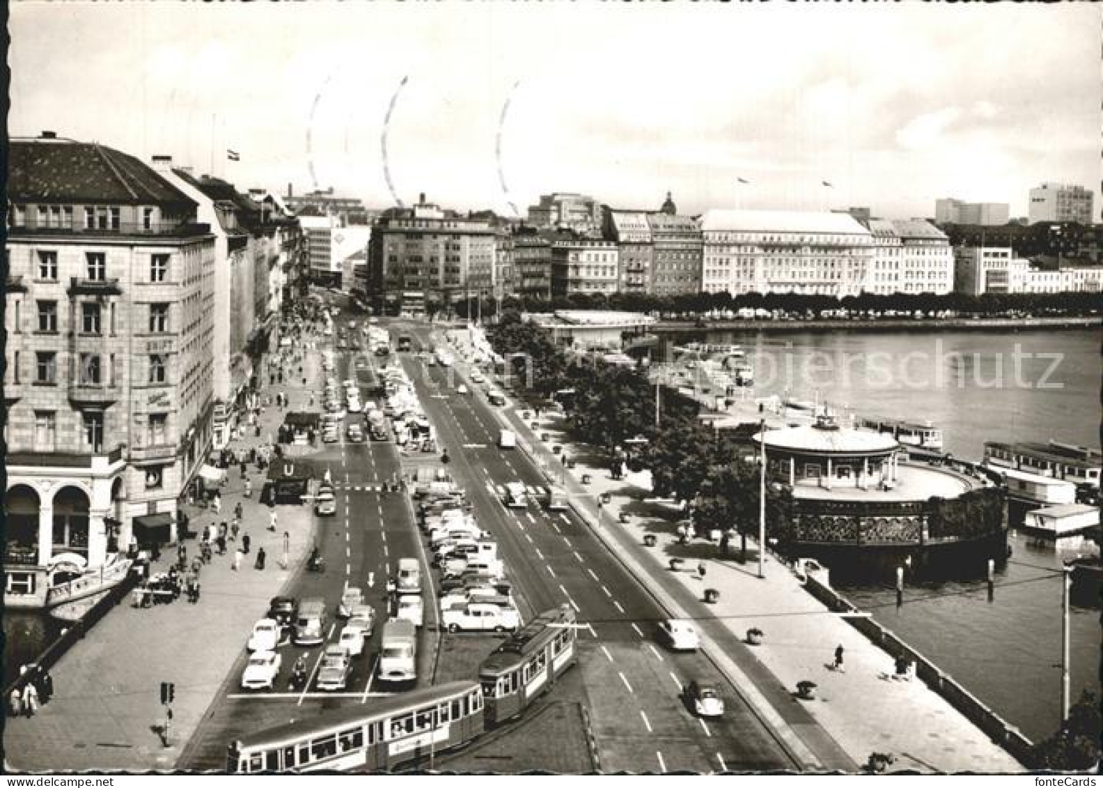 72294363 Strassenbahn Hamburg Jungfernstieg Binnenalster   - Strassenbahnen