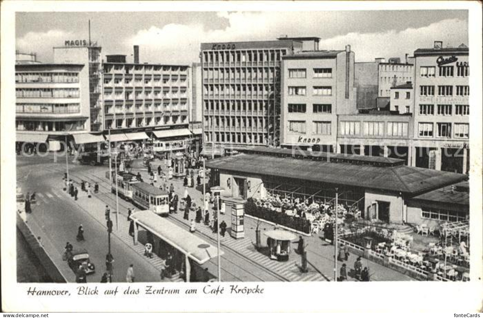 72292475 Strassenbahn Hannover Zentrum Cafe Kroepcke  - Strassenbahnen