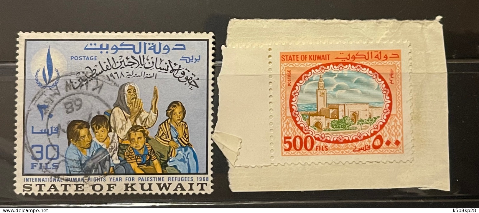 Kuwait Stamps Cut From Envelope, Used, Fine - Kuwait