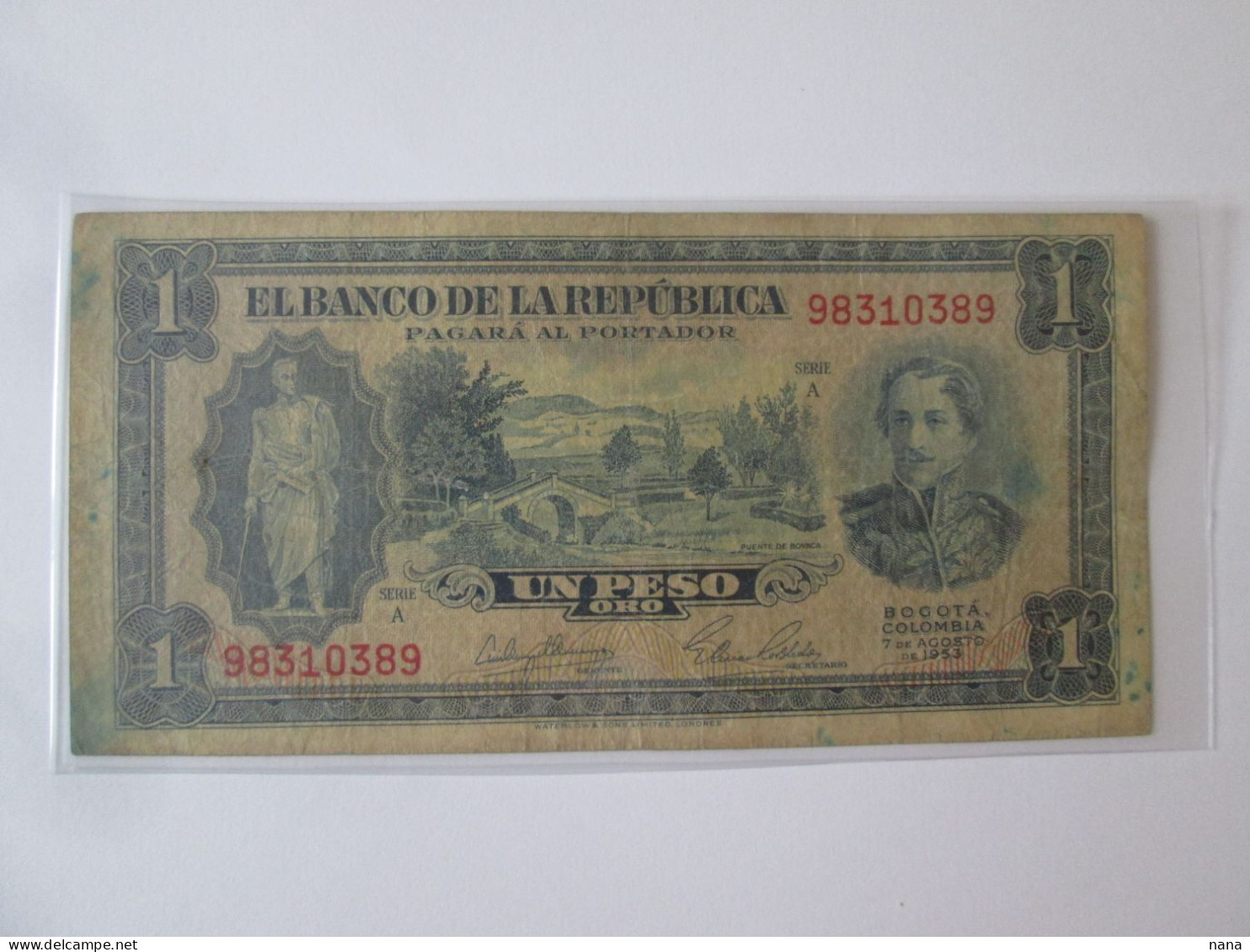 Colombia/Colombie 1 Peso Oro 1953 Banknote,see Pictures - Colombia