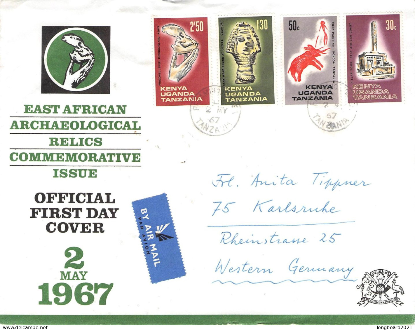 KENYA, UGANDA, TANZANIA - FDC 1967 ARCHIOLOGICAL RELICTS / 5066 - Kenya, Oeganda & Tanzania