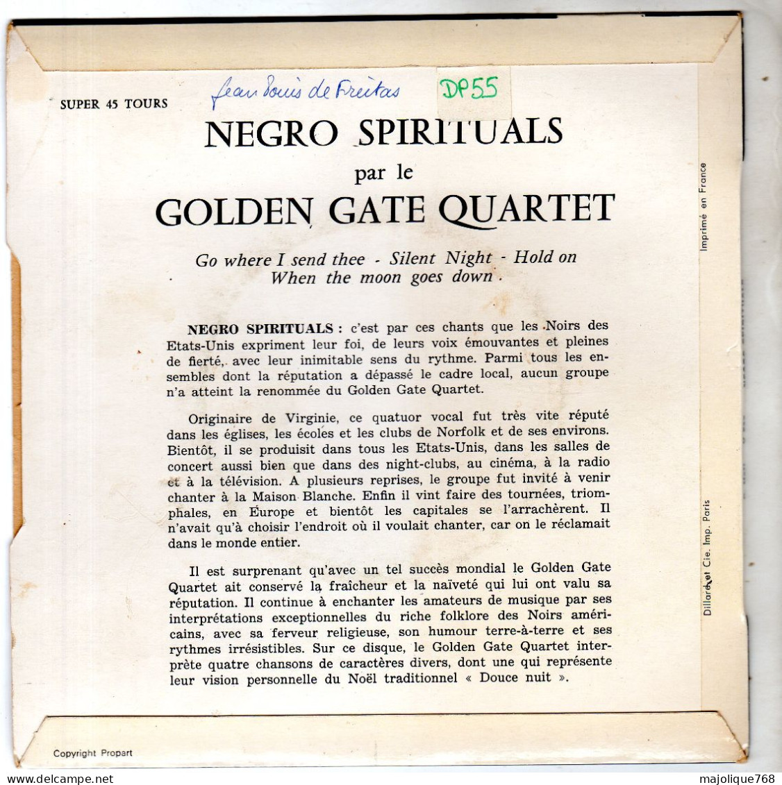 Disque Des Golden Gate Quartet - Négro Spirituals - Concert Hall V 527 - France 1972 - Gospel & Religiöser Gesang