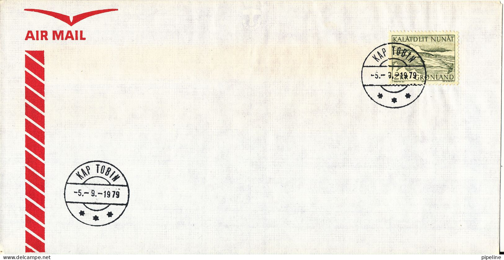 Greenland Cover Kap Tobin 5-9-1979 Single Franked And Nice Postmark - Covers & Documents