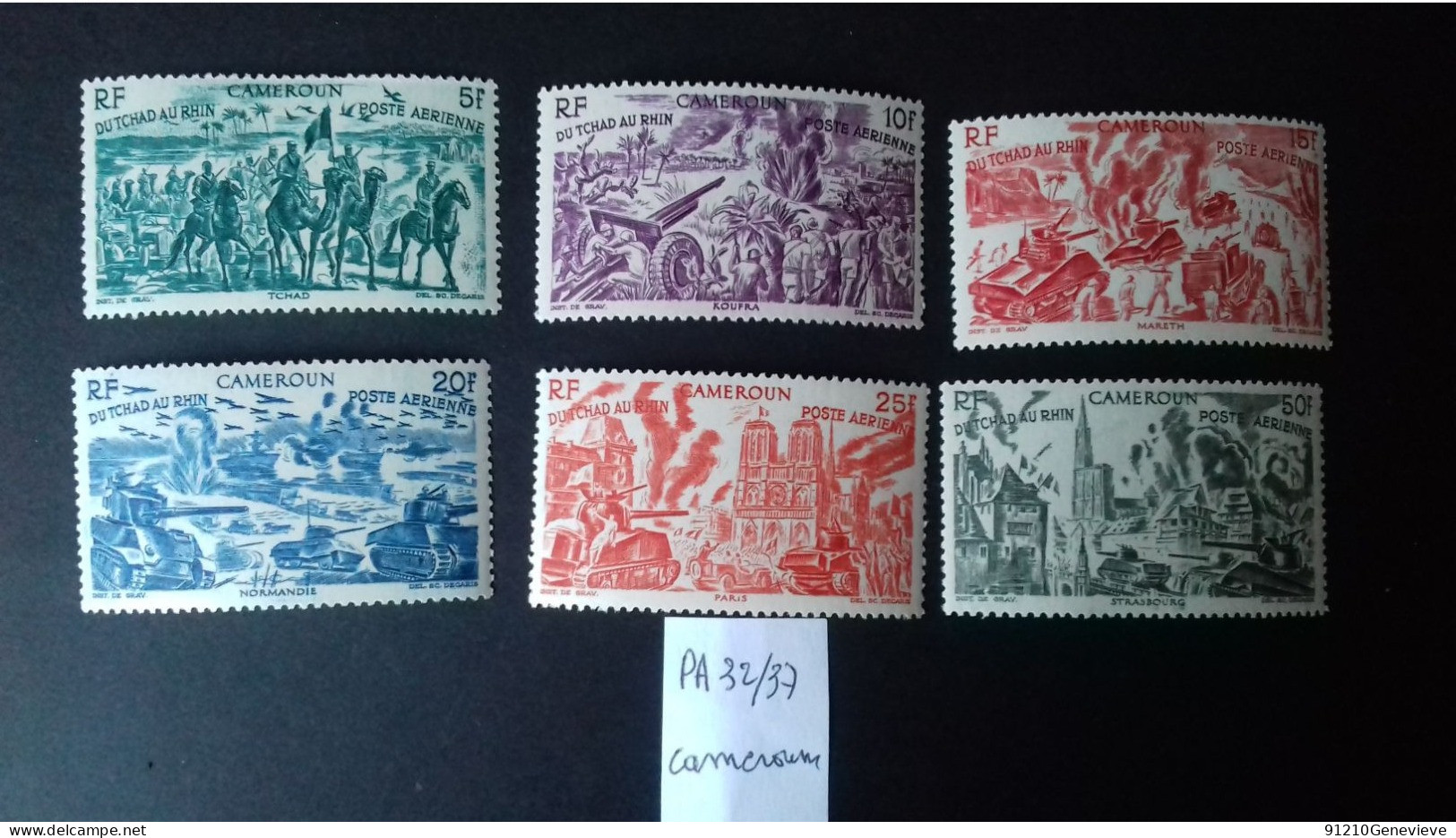 CAMEROUN PA 32/37 **  GRANDES SERIES COLONIALES    " TCHAD  Au RHIN " - 1946 Tchad Au Rhin