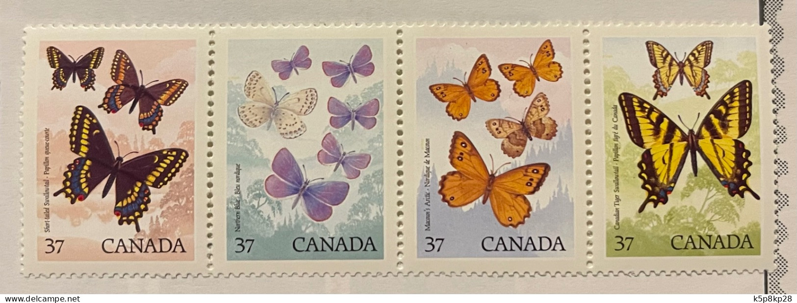 1988 Canada Butterflies Stamps, Strip Of 4, MNH, VF - Neufs