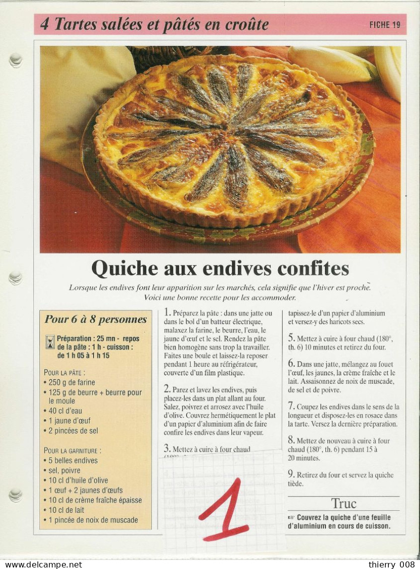 Lot 1  Tartes Salées Et Pâtés En Croute    Fiche  Cuisine  Recette - Recettes De Cuisine