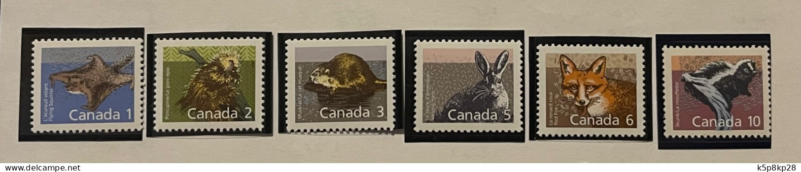 1987 Canada Stamps, Wild Definitives, 6 Value, MNH, VF - Ungebraucht