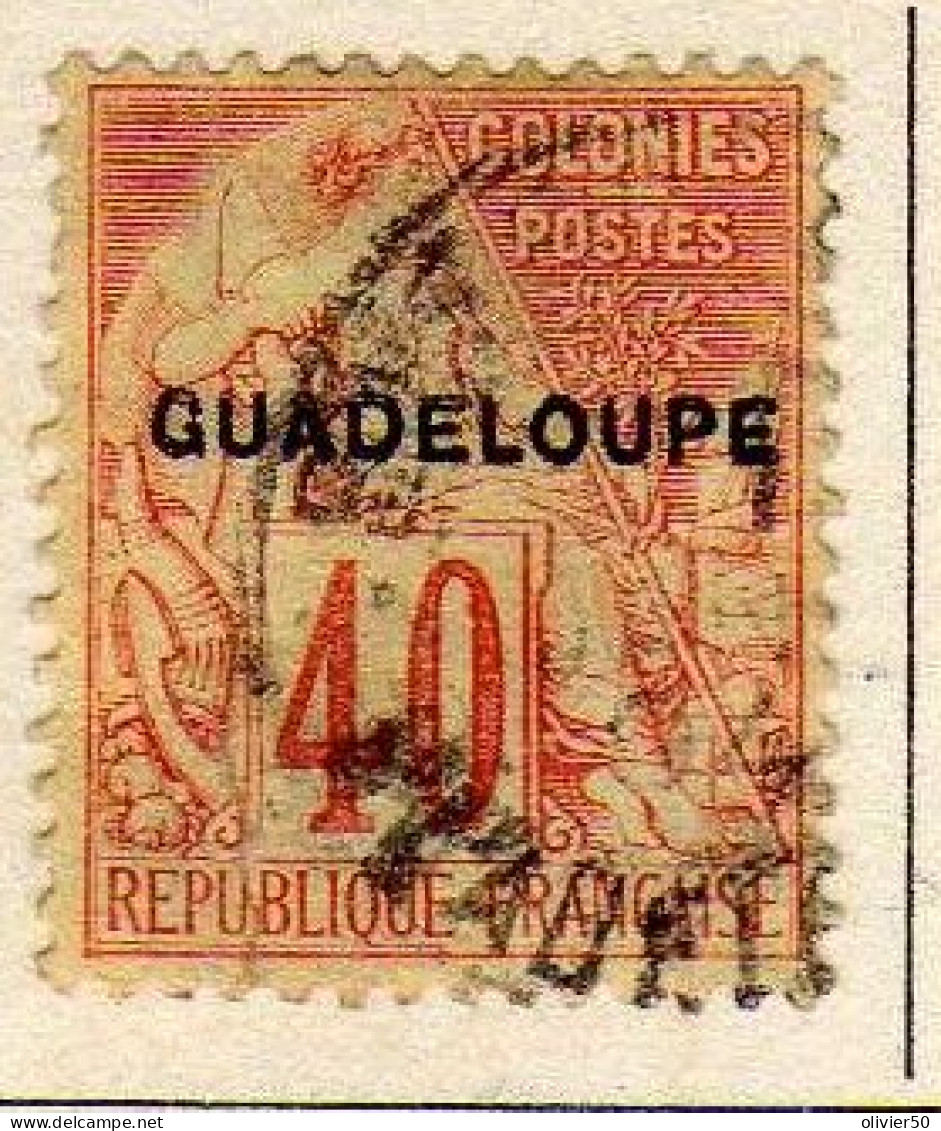 Guadeloupe - (1891) -     40 C. Timbre Des Colonies Generales Surcharge  Guadeloupe -  Oblitere - Oblitérés