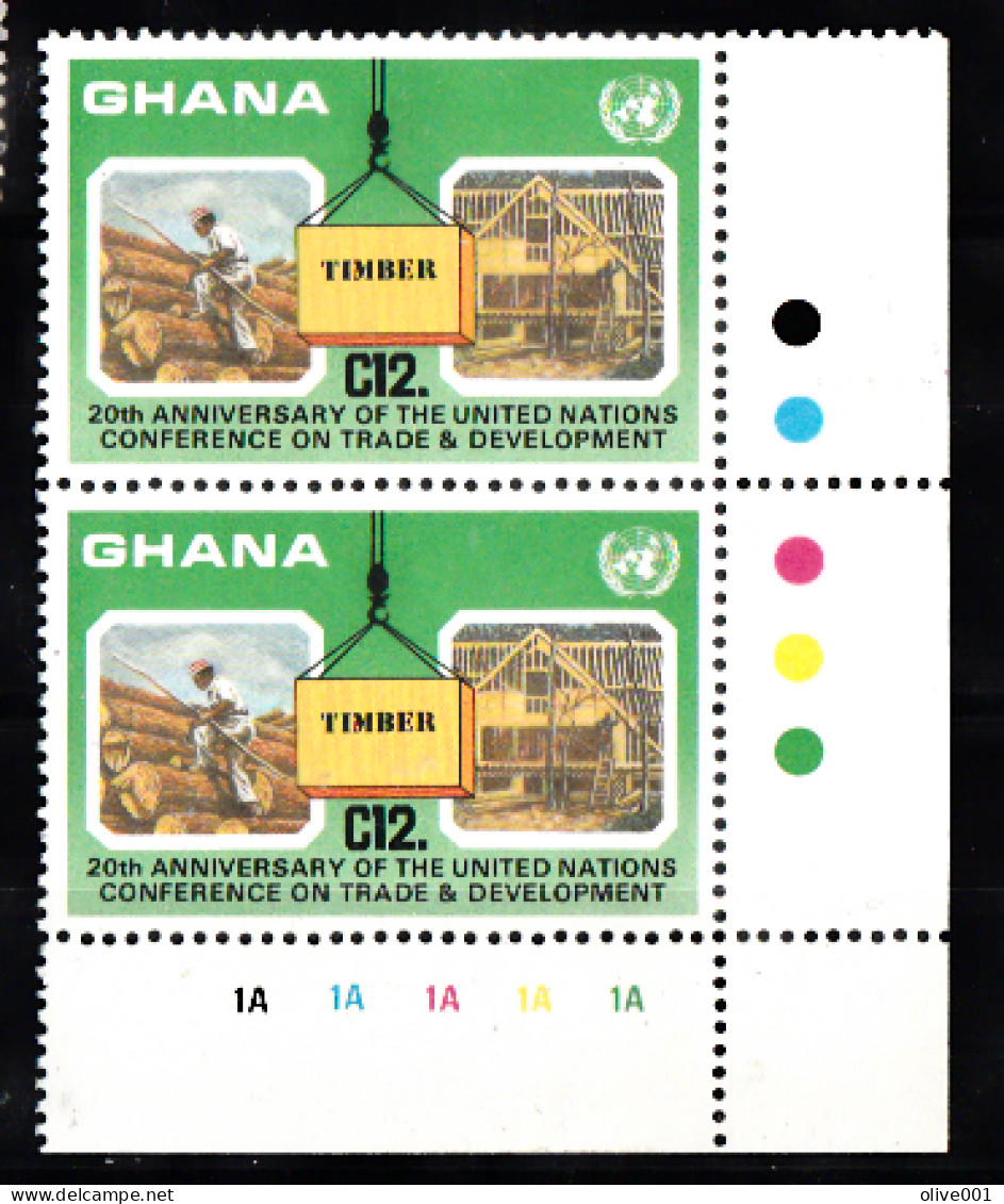 Ghana - 1990  - 20 Ans De La Conférence Des Nations Unies Sur Le Commerce Et Le Développement - Y&T N° 897 MH * X 2 - Ghana (1957-...)