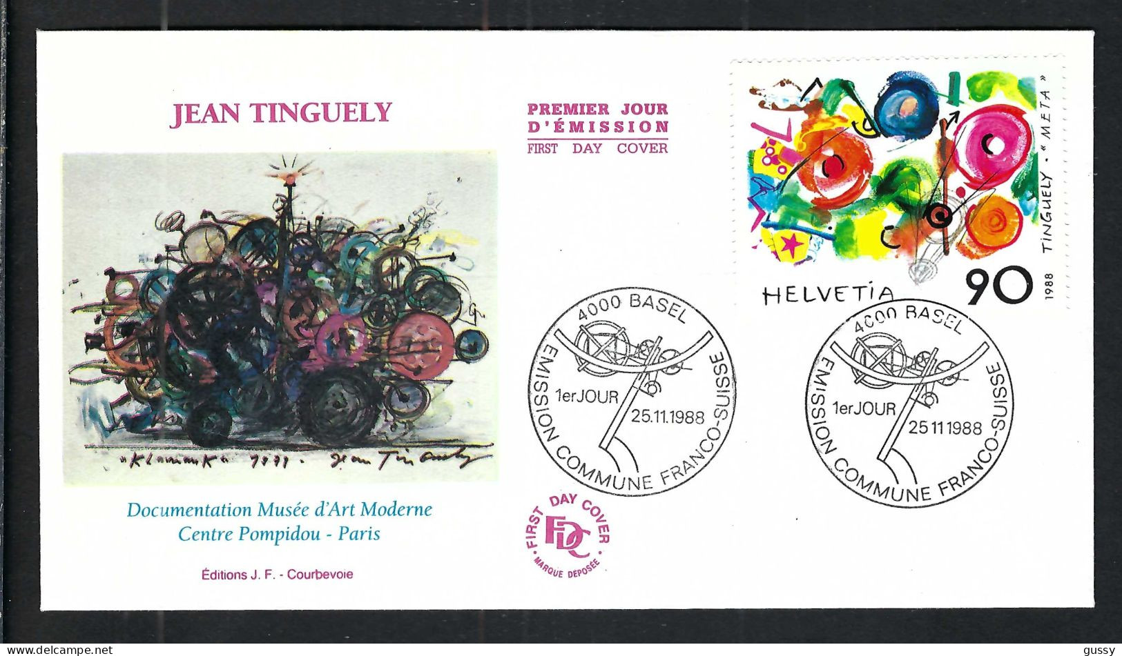 SUISSE Ca.1988: FDC "Tinguely" De Basel - FDC