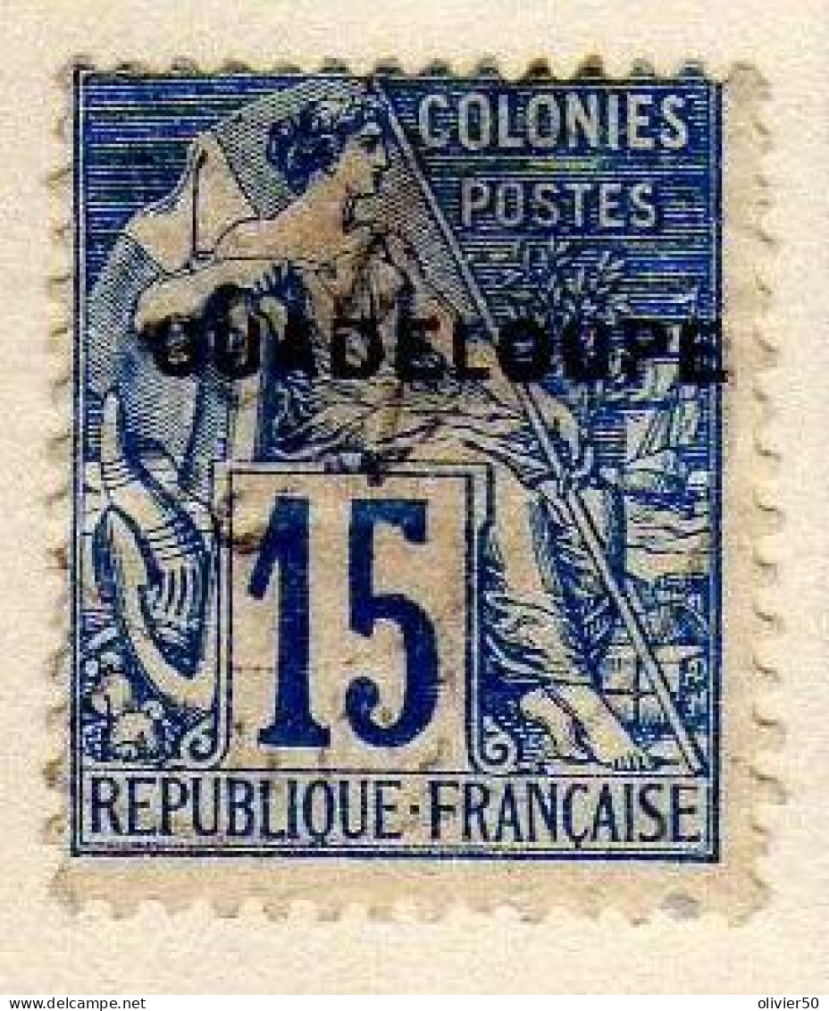 Guadeloupe - (1891) -     15  C. Timbre Des Colonies Generales Surcharge  Guadeloupe -  Oblitere - Gebraucht