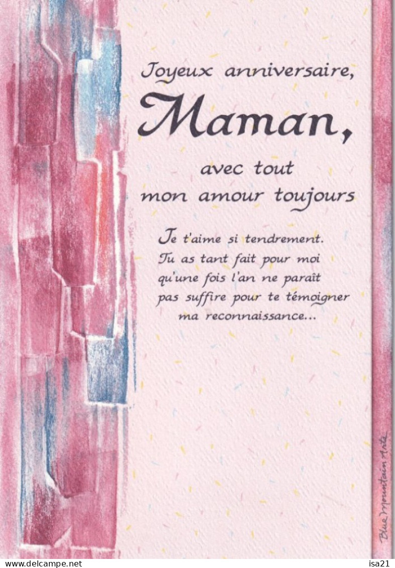 Carte Postale: Arts Du Mont-Bleu: "Joyeux Anniversaire, MAMAN", Carte Neuve Sous Blister Et Avec Enveloppe. - Geburtstag