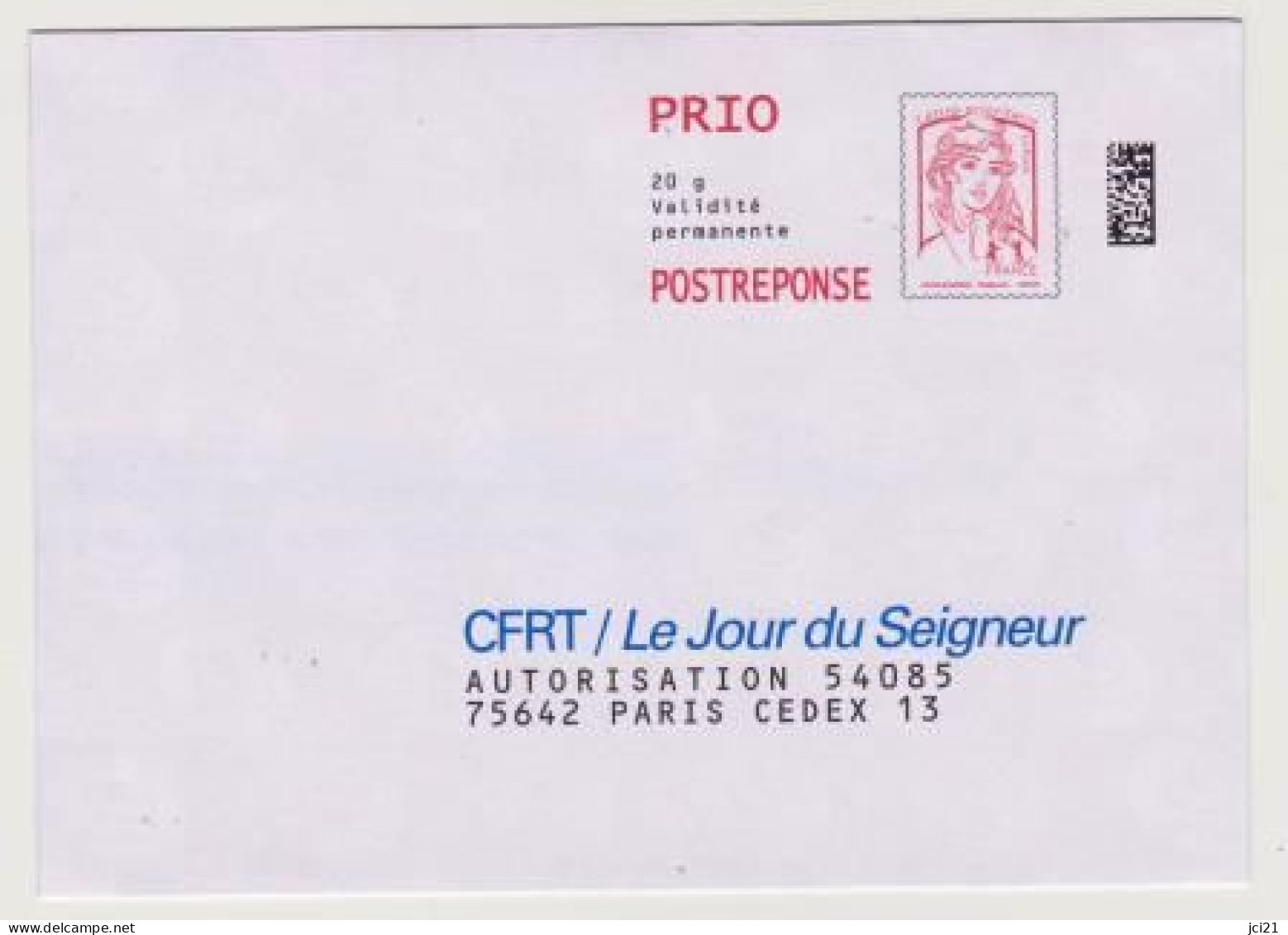 PAP "Marianne De La Jeunesse" Ciappa&Kavena POSTREPONSE PRIO Datamatrix -CFRT/Le Jour Du Seigneur- Neuve_P453 - Prêts-à-poster: Réponse /Ciappa-Kavena