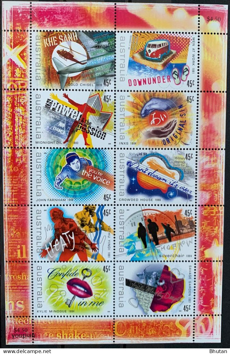 Australia 2001, Australian Rock Music, MNH S/S - Mint Stamps