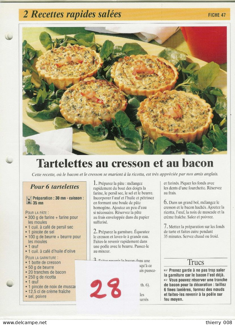 Lot 28  Recettes Rapides Salées  Fiche  Cuisine  Recette - Küche & Rezepte