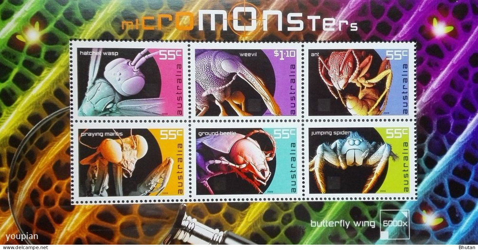 Australia 2009, Micro Monsters, MNH Unusual S/S - Ongebruikt