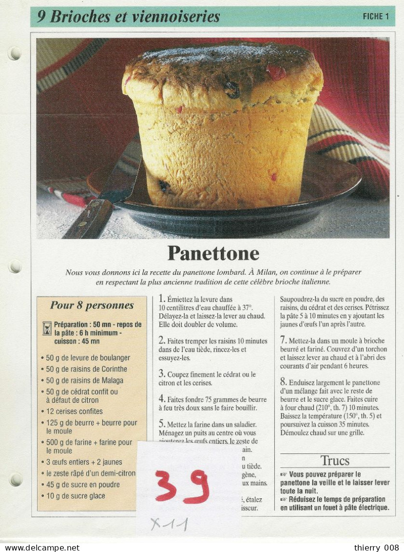 Lot 39  Brioches Et Viennoiseries    Brioche Et Viennoiserie Fiche  Cuisine  Recette - Recepten