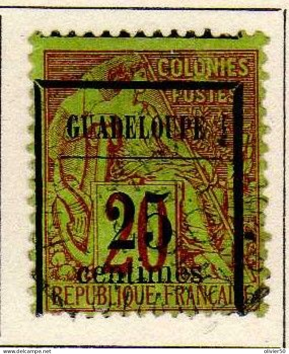 Guadeloupe - (1889) -   25c. Sur  20  C.  Colonies Generales -   Oblitere - Oblitérés