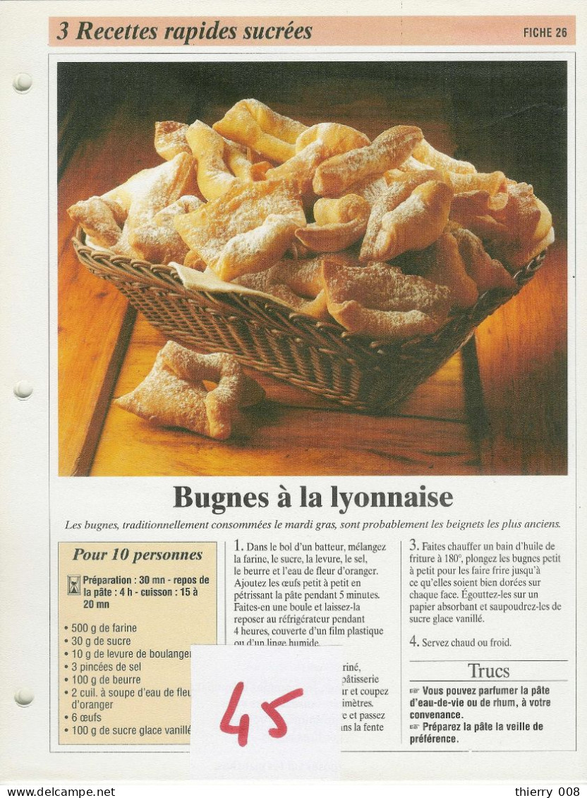 Lot 45  Recettes Rapides Sucrées    Fiche  Cuisine  Recette - Recetas De Cocina