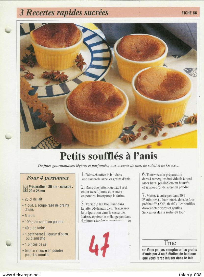 Lot 47  Recettes Rapides Sucrées    Fiche  Cuisine  Recette - Cooking Recipes