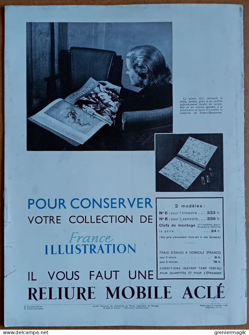 France Illustration 146 17/07/1948 Fukui Japon/Du radium à l'énergie atomique/Autocars/Produits chimiques/Armée/Lorient