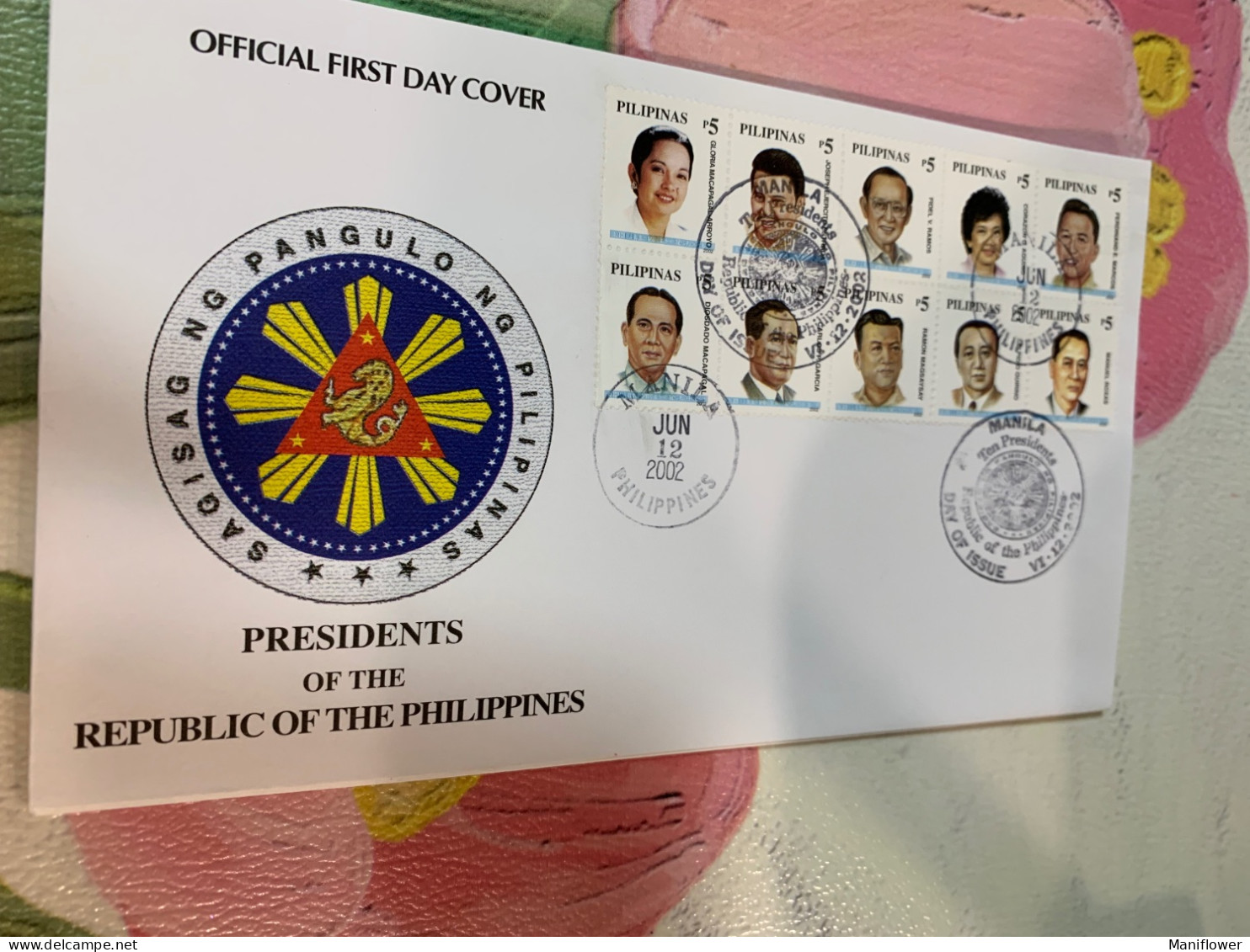 Philippines Stamp FDC 2002 The Presidents - Filipinas