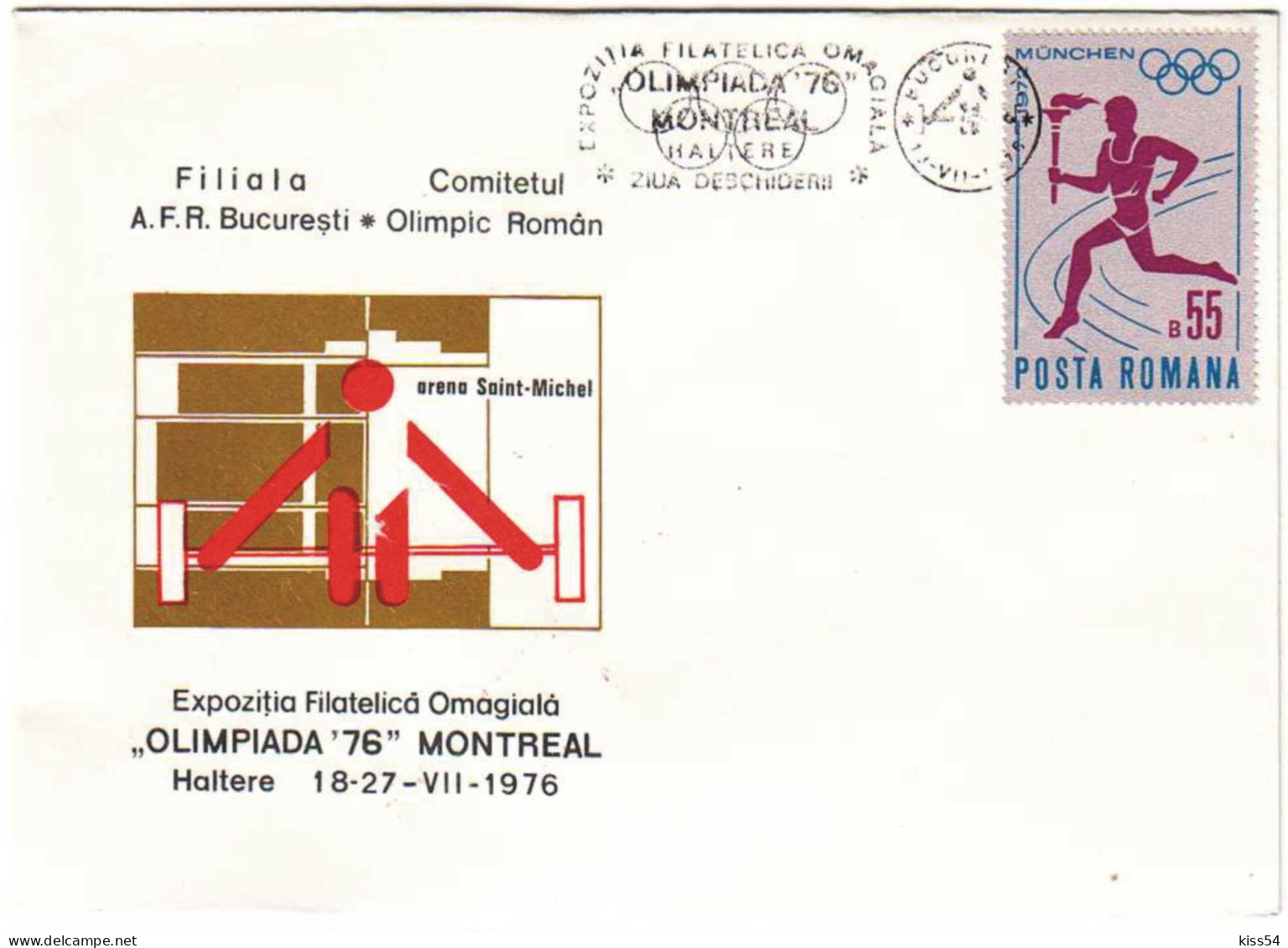 COV 994 - 12 Weight Lifting, OLIMPIC GAMES, Montreal - Cover - Used - 1976 - Wrestling