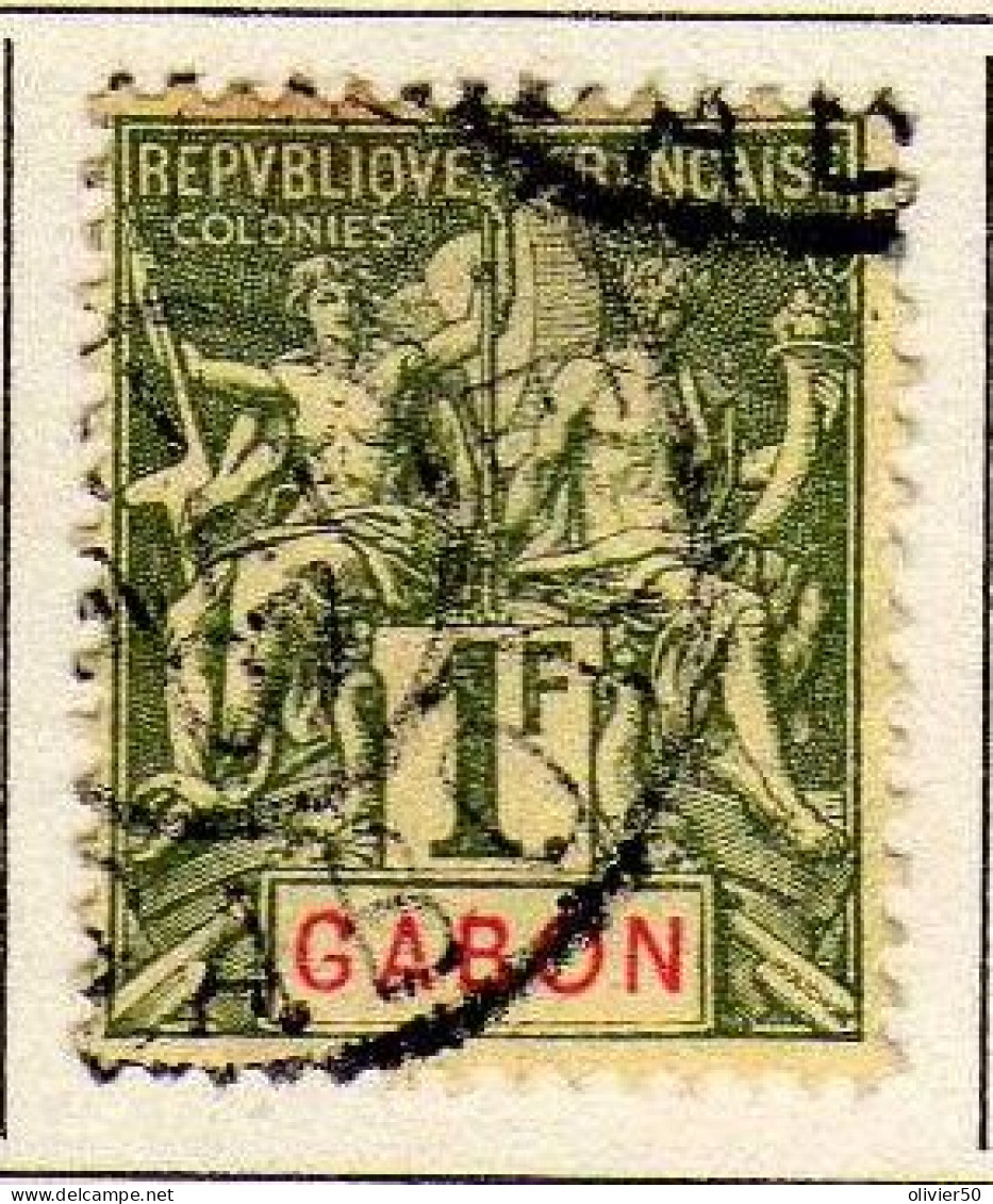 Gabon - (1904-07)  - 1 F. Type Groupe - Oblitere - Usados