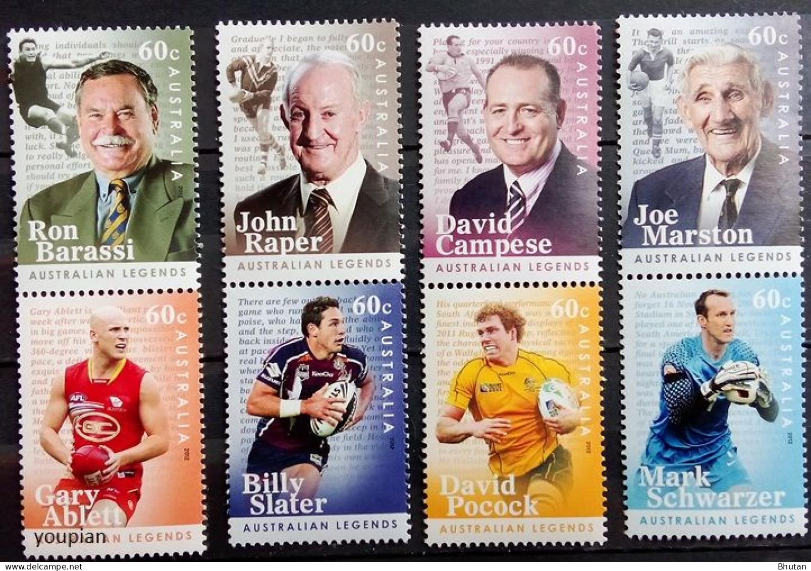 Australia 2012, Rugby Athletes, Four MNH Stamps Strips - Mint Stamps