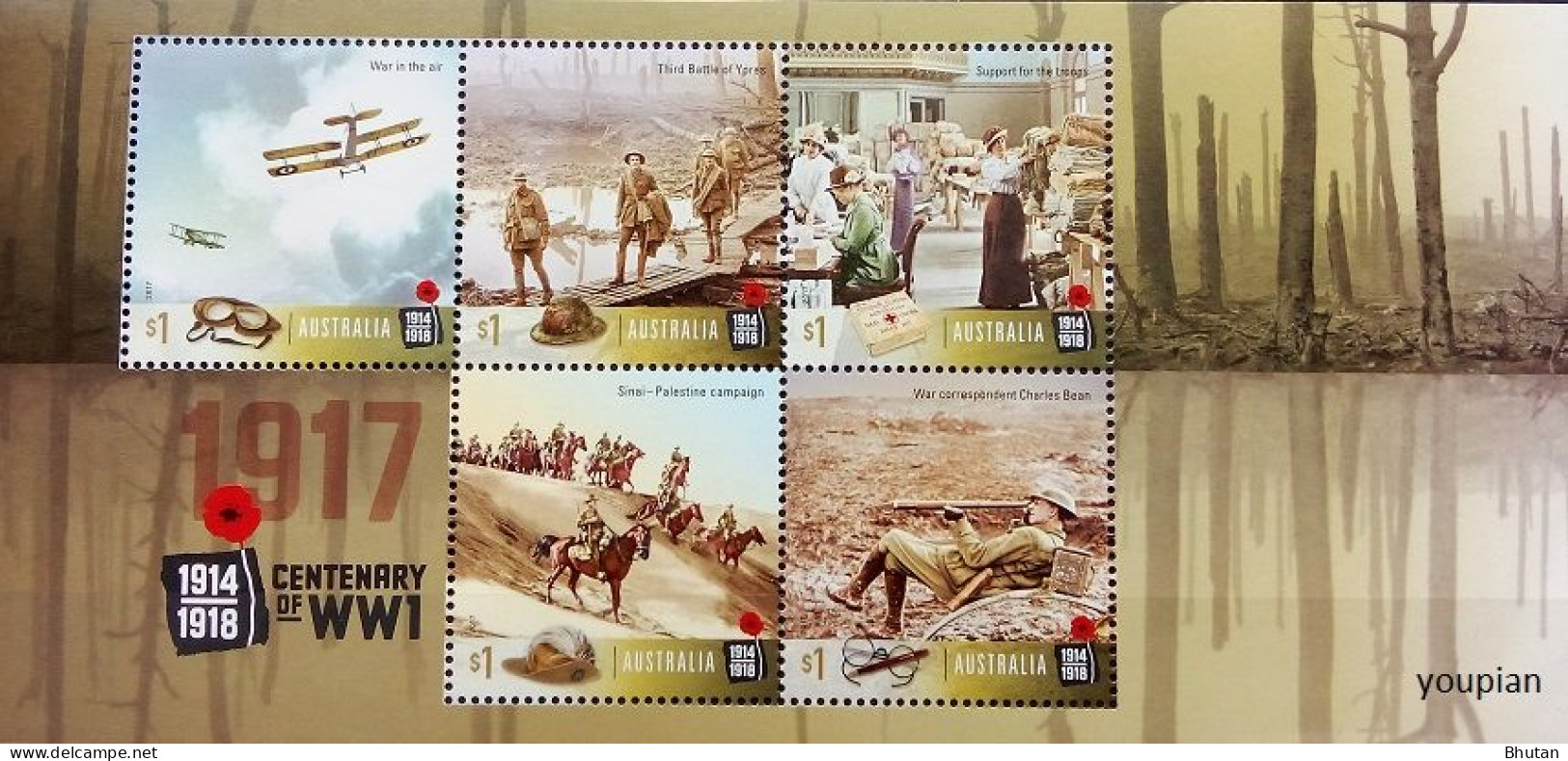 Australia 2017, Centenary Of WWI, MNH S/S - Ungebraucht