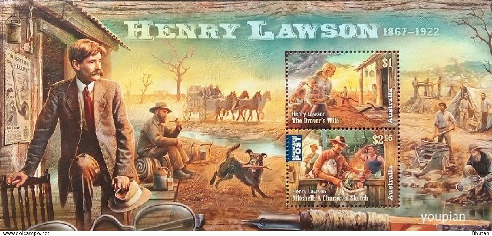 Australia 2017, Henry Lawson Literature Writer, MNH S/S - Mint Stamps