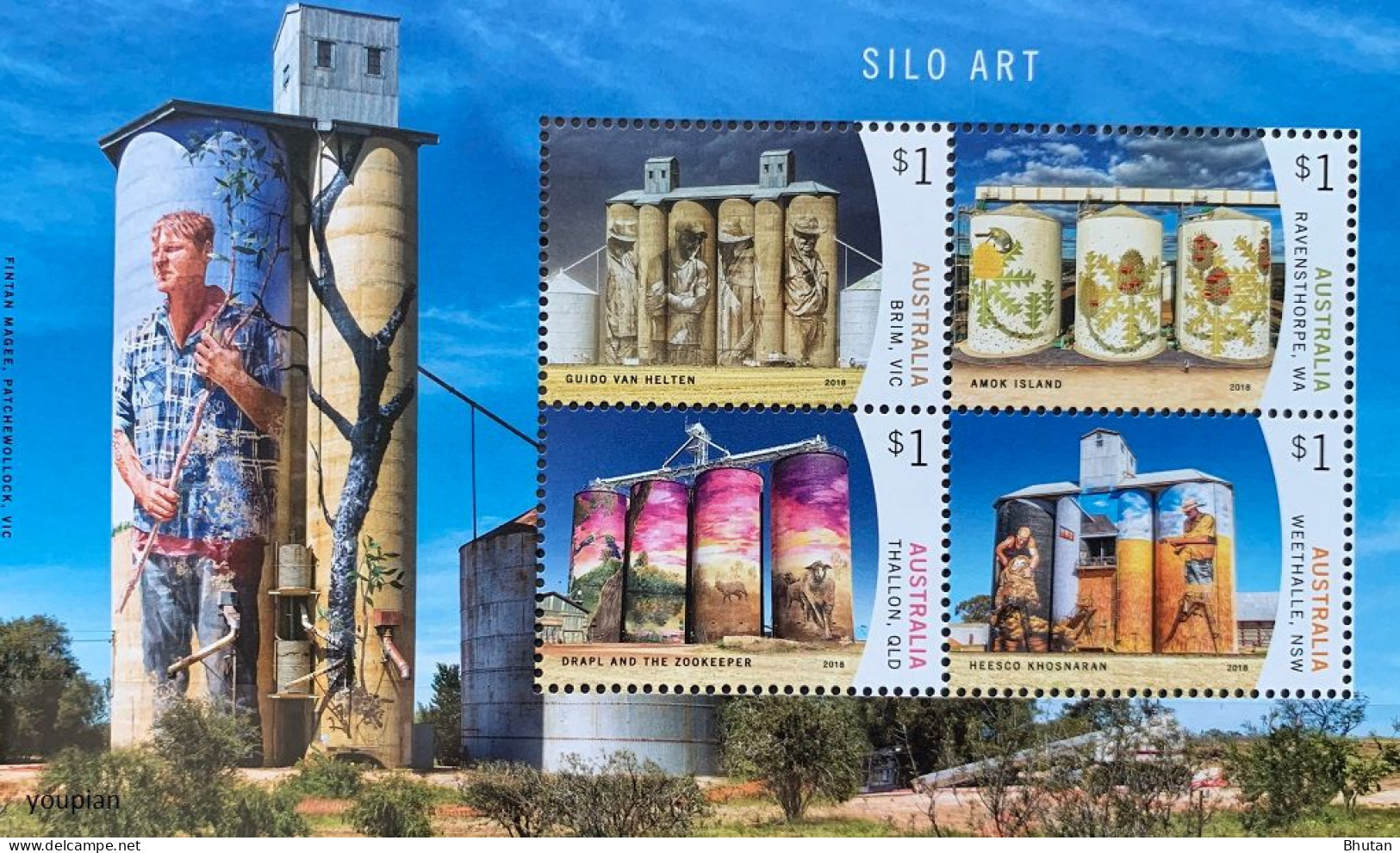 Australia 2018, Silo Art, MNH S/S - Neufs