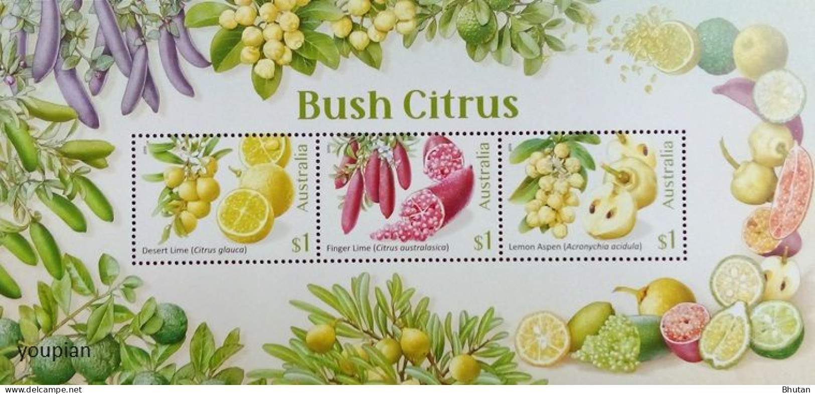 Australia 2019, Bush Citrus, MNH S/S - Ungebraucht